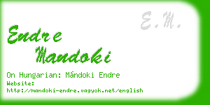 endre mandoki business card